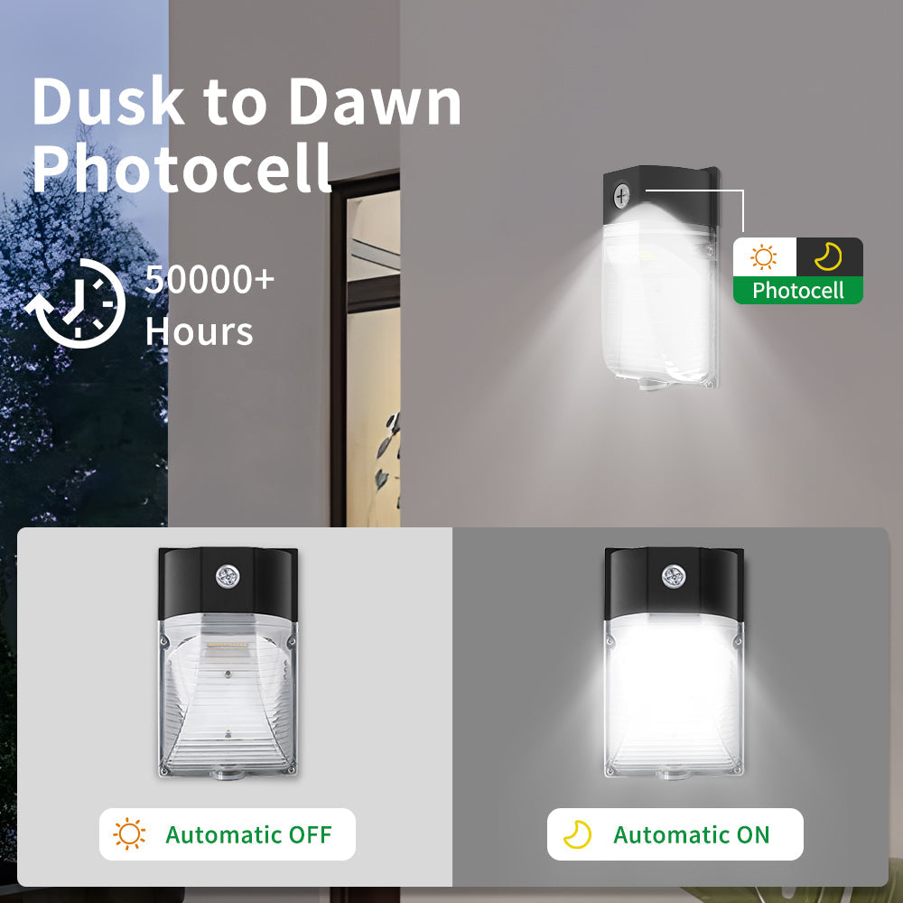 Essenvolt Lighting LED Mini Wall Pack Light with Dusk to Dawn Photocell