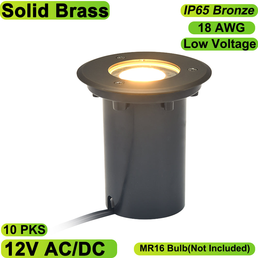 Essenvolt Lighting Solid Brass In-Ground Well Light Landscape Lighting Fixture