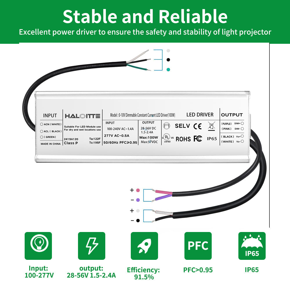 Essenvolt Lighting 100W Constant Current LED Driver 0-10V Dimming