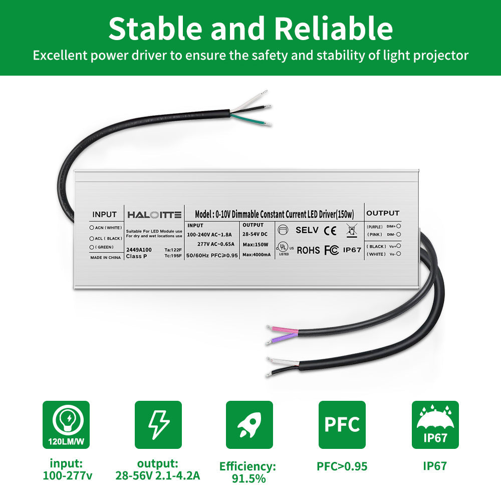Essenvolt Lighting 150W Constant Current LED Driver 0-10V Dimming