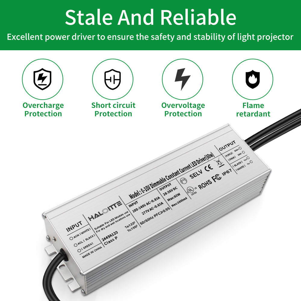 Essenvolt Lighting 60W Constant Current LED Driver 0-10V Dimming
