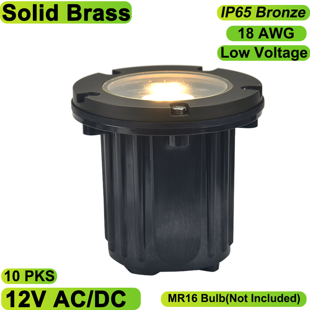 Essenvolt Lighting Solid Brass In-Ground Well Light Landscape Lighting Fixture